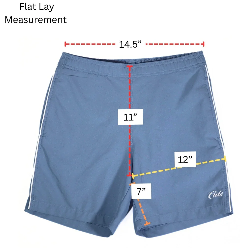 ⁠Cuts Clothing Mens S Blue Lined Athletic Shorts Drawstring Gym Activewear